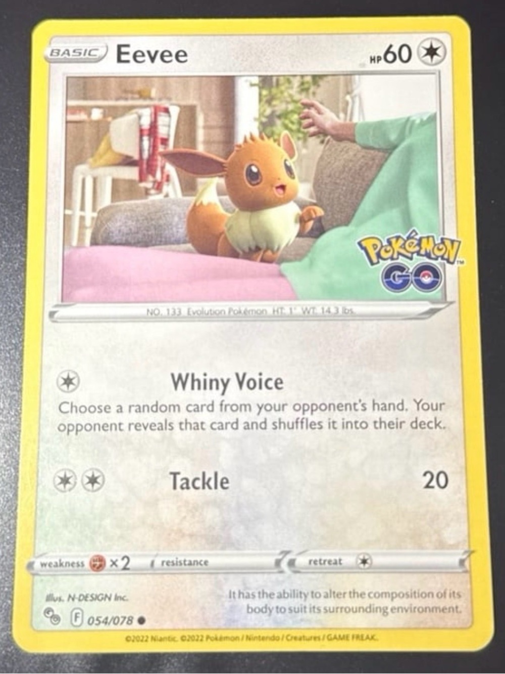 Eevee Pokémon Go 54/78 Stamped Rare year 2022 Full art Non-Holo Nearmint NM
